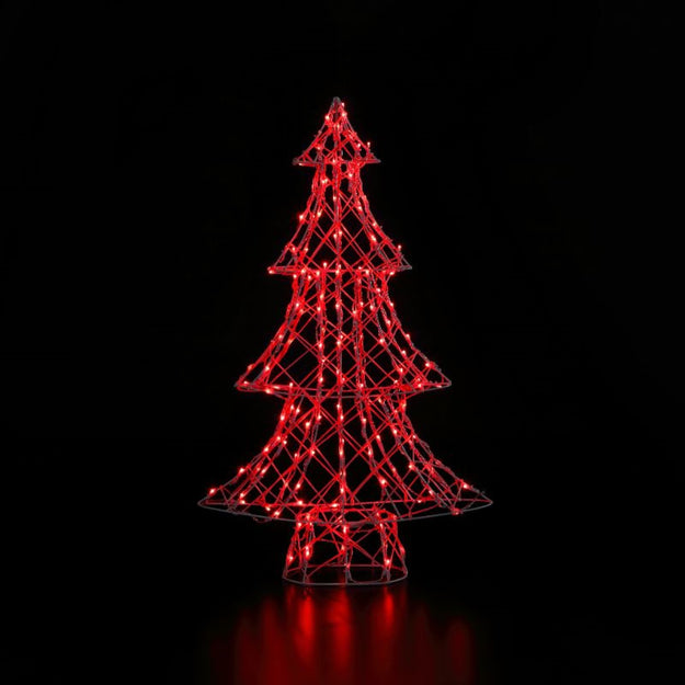 1m White Rattan Dickensian Tree with 150 Colour Changing LEDs