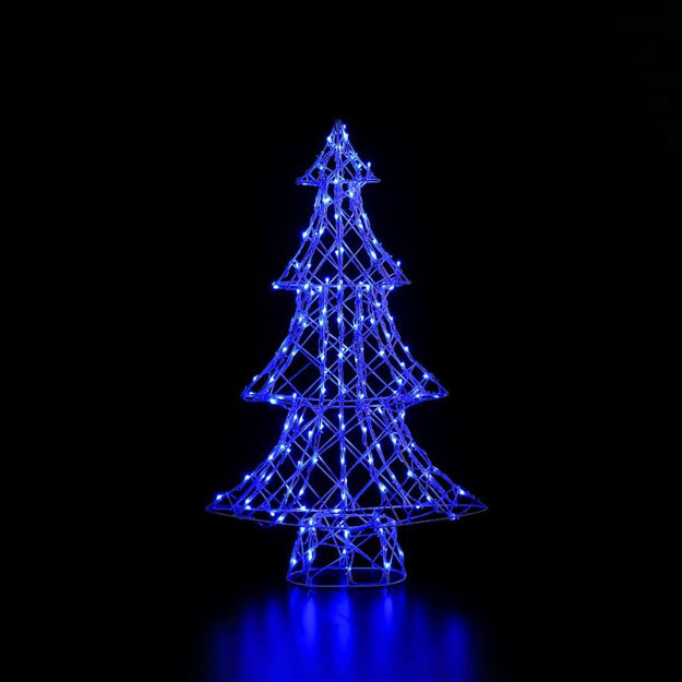 1m White Rattan Dickensian Tree with 150 Colour Changing LEDs