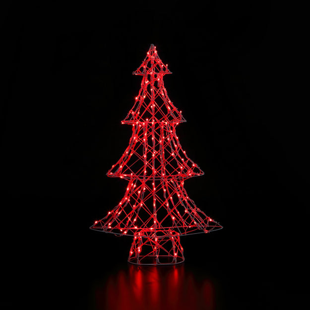 1m White Rattan Dickensian Tree with 150 Colour Changing LEDs