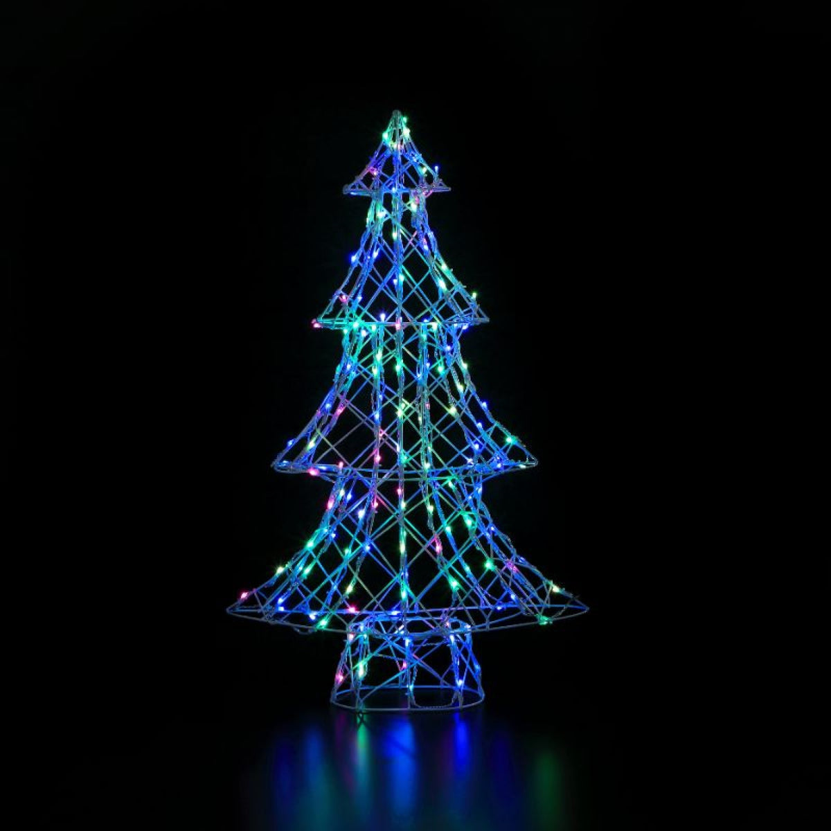 1m White Rattan Dickensian Tree with 150 Colour Changing LEDs