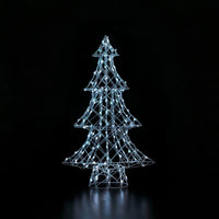 1m White Rattan Dickensian Tree with 150 Colour Changing LEDs