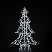 1m White Rattan Dickensian Tree with 150 Colour Changing LEDs