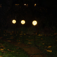 Set of 3 Warm White Connectable Crackle Ball Path Lights