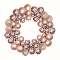 40cm Festive Bauble-Esque Wreath in Rose Quartz