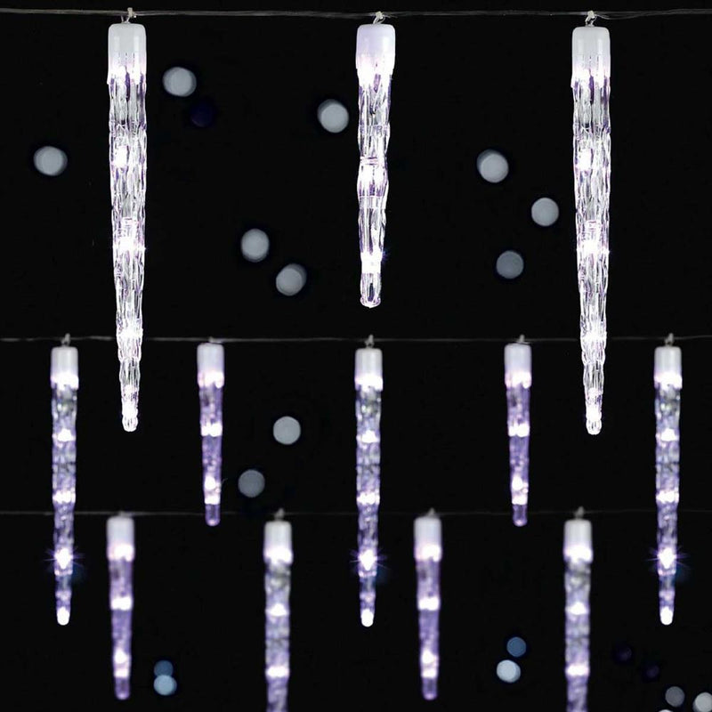 24 Chaser Icicle Lights with 72 White LED Lights