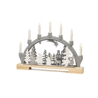 Santa Wooden Silhouette Christmas Candle Bridge