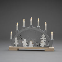 Santa Wooden Silhouette Christmas Candle Bridge