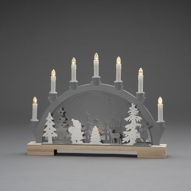 Santa Wooden Silhouette Christmas Candle Bridge