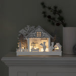 Wooden LED Lit Christmas Bakers Scene