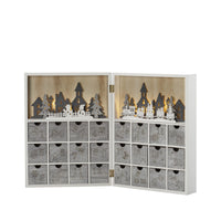 Christmas Scene Silhouette Wooden Advent Calendar with Warm White Lights - 6