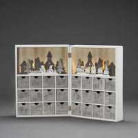 Christmas Scene Silhouette Wooden Advent Calendar with Warm White Lights - 3