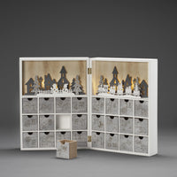 Christmas Scene Silhouette Wooden Advent Calendar with Warm White Lights - 4