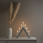 Matt Grey 7 Bulb Window Candle Bridge