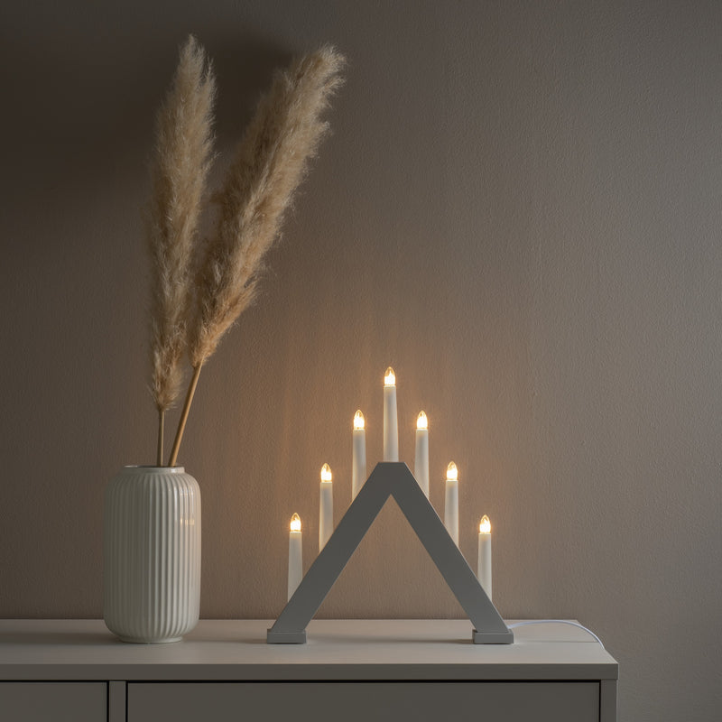 Matt Grey 7 Bulb Window Candle Bridge