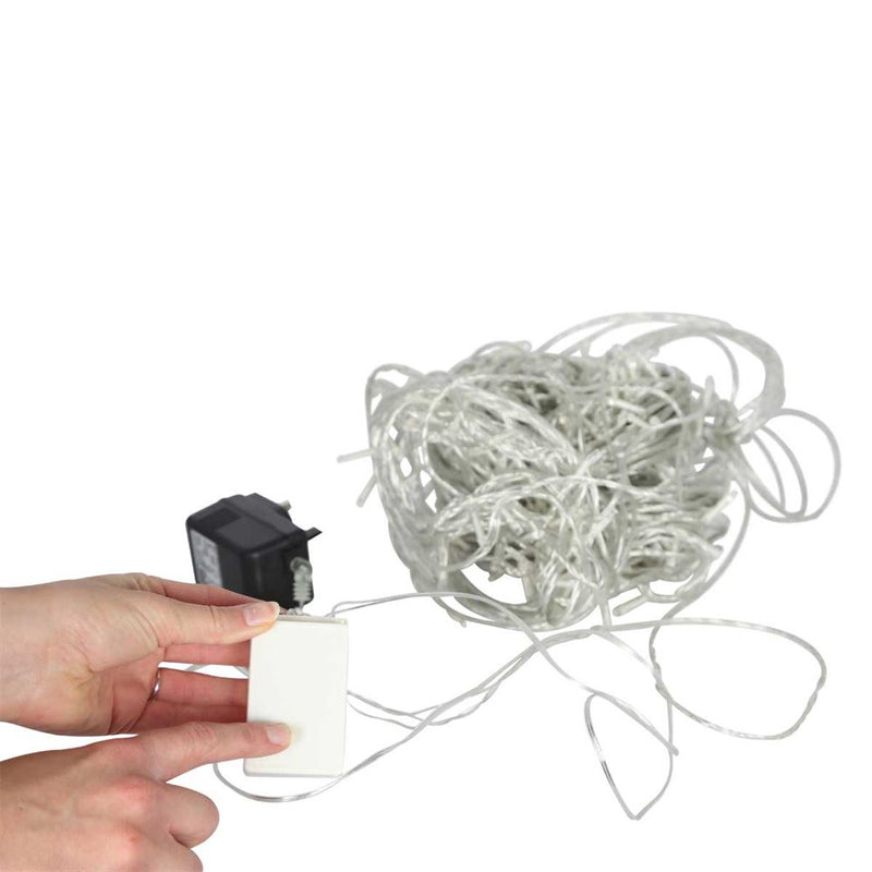 200 White Supabrights Multi Action LED String Lights on Clear Cable with Timer