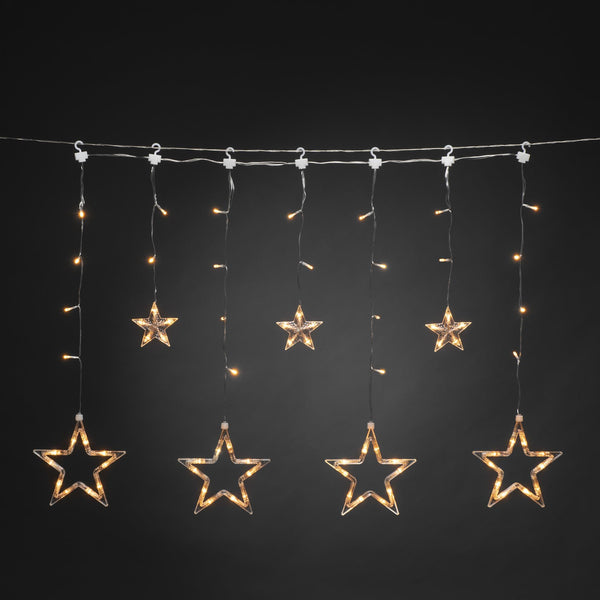 90cm Multi Action Star Curtain Light Warm White LEDs