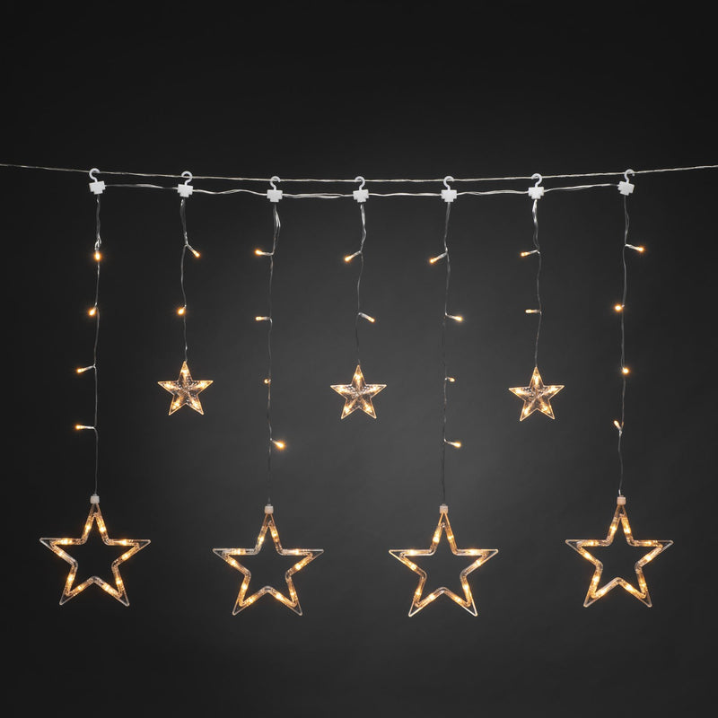 90cm Multi Action Star Curtain Light Warm White LEDs