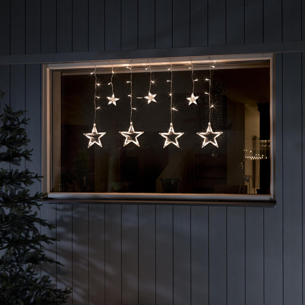 90cm Multi Action Star Curtain Light Warm White LEDs