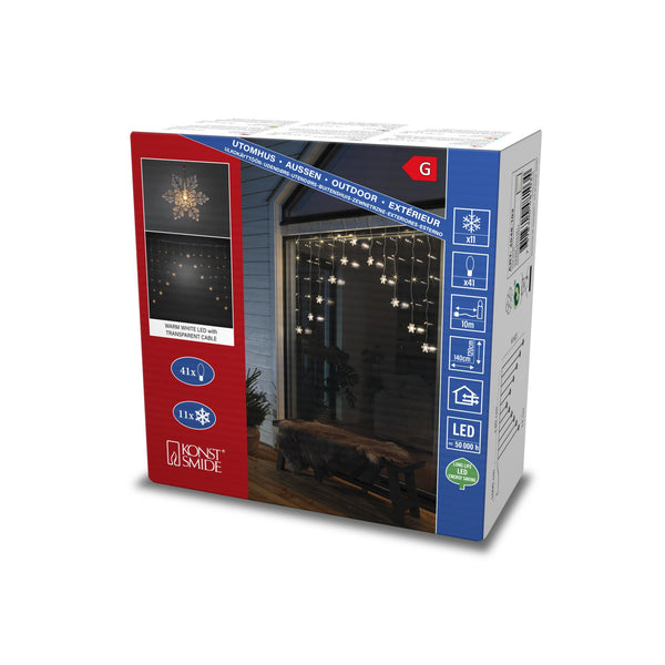 1.4m Hanging Snowflake Warm White LED Curtain Window Light