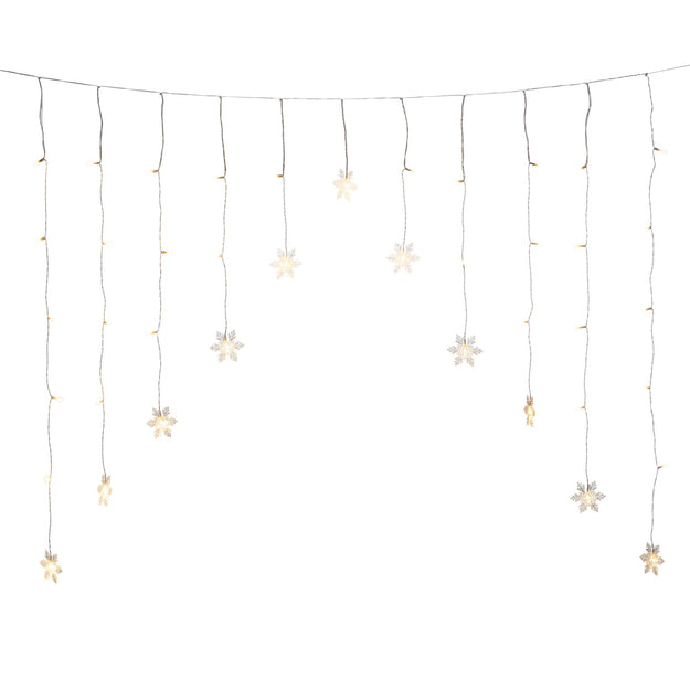 1.4m Hanging Snowflake Warm White LED Curtain Window Light