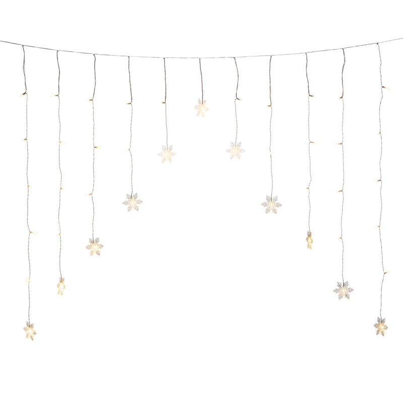 1.4m Hanging Snowflake Warm White LED Curtain Window Light