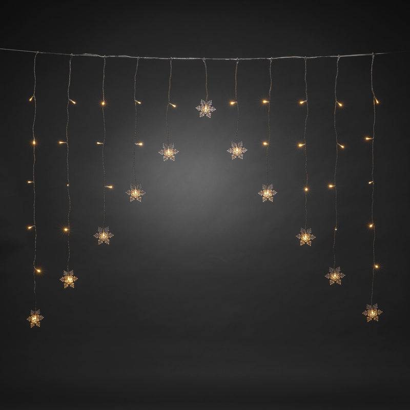 1.4m Hanging Snowflake Warm White LED Curtain Window Light