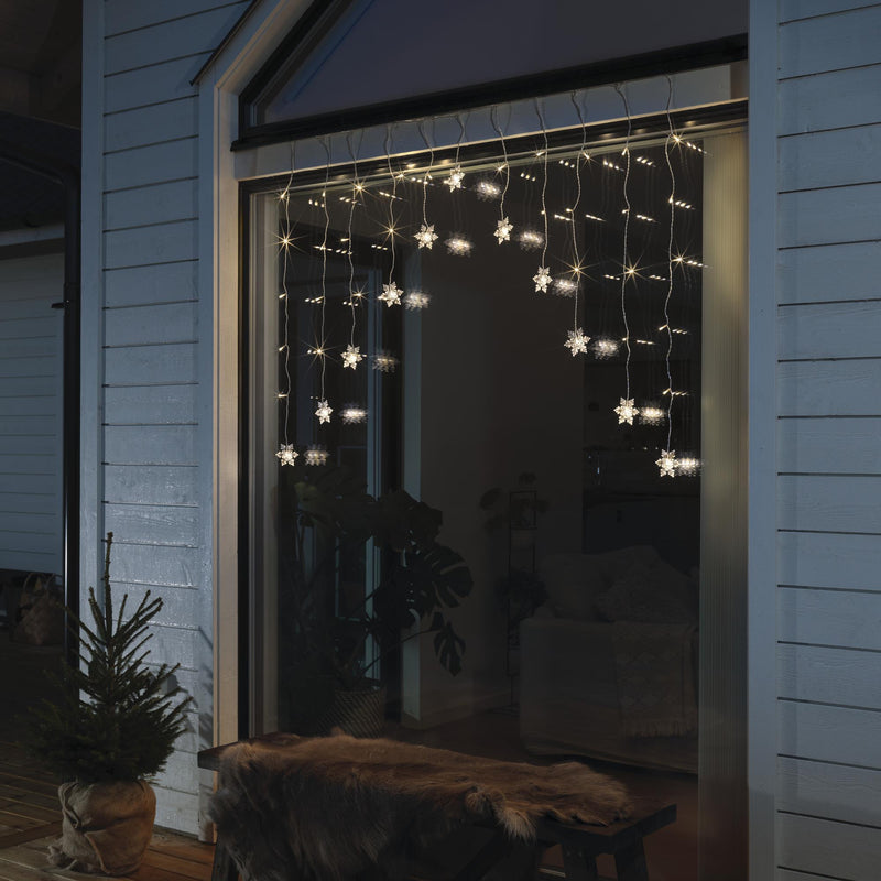 1.4m Hanging Snowflake Warm White LED Curtain Window Light