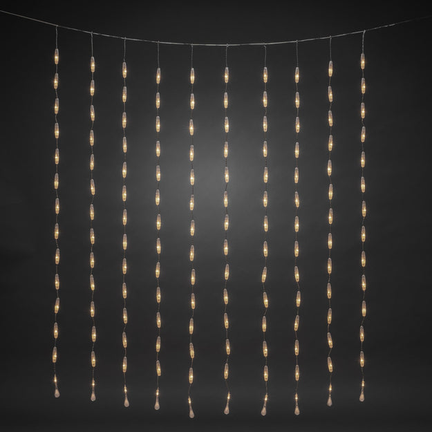 1.2m Crystal Drops Curtain Window Light with 140 Warm White LEDs