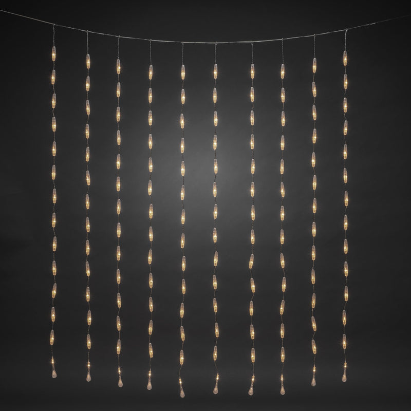 1.2m Crystal Drops Curtain Window Light with 140 Warm White LEDs
