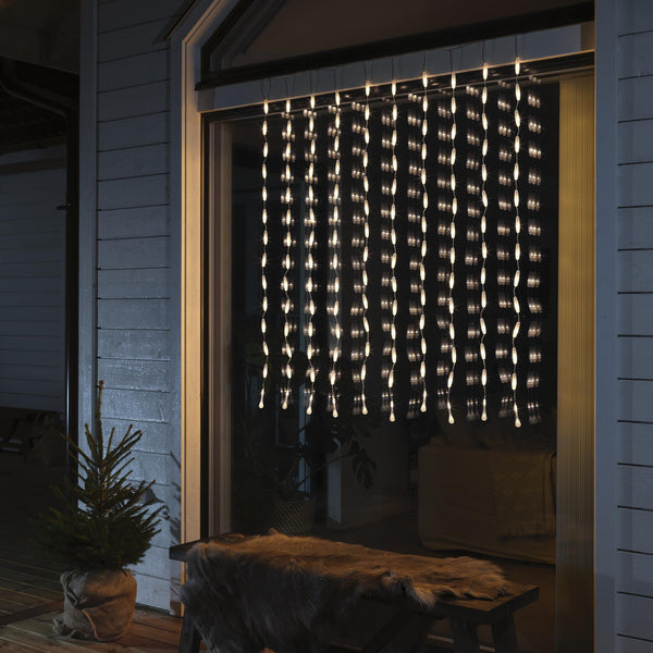 1.2m Crystal Drops Curtain Window Light with 140 Warm White LEDs