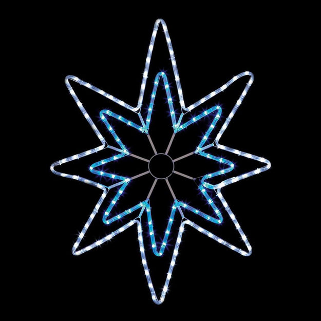 95cm Blue & White LED Lit Multi Action Star Rope Light