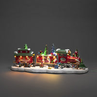 Christmas Train & Carriages Lit Village Scene