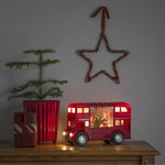 Santa Scene in Red Christmas Bus Magical Water Spinner