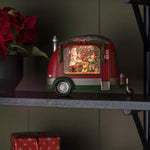 Santa's Workshop In Caravan Magical Glitter Christmas Lit Water Spinner