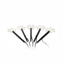 Set of 5 Warm White Snowflake Stake Pathway Lights