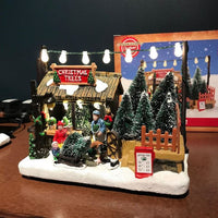 Christmas Trees for Sale Display Scene with LED Lights