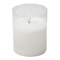 10cm Real Wax Candle in Glass Jar Battery Powered LED Realistic Flame Effect