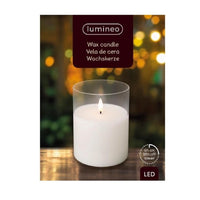10cm Real Wax Candle in Glass Jar Battery Powered LED Realistic Flame Effect