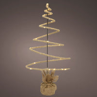 LED Lit Christmas Tree with Burlap Base
