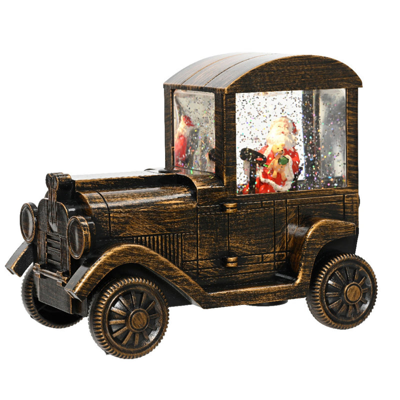 LED Car with Santa Christmas Lit Water Spinner