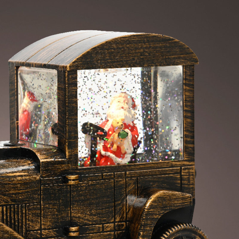 LED Car with Santa Christmas Lit Water Spinner