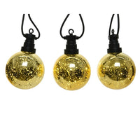 Set of 10 Crackle Gold Micro LED Connectable Globe Festoon Lights