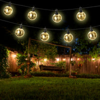 Set of 10 Crackle Gold Micro LED Connectable Globe Festoon Lights