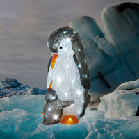 LED Acrylic Penguin with Baby Display Light