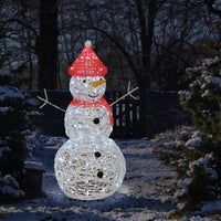 Large Outdoor Snowman Christmas Acrylic with Ice White LEDs