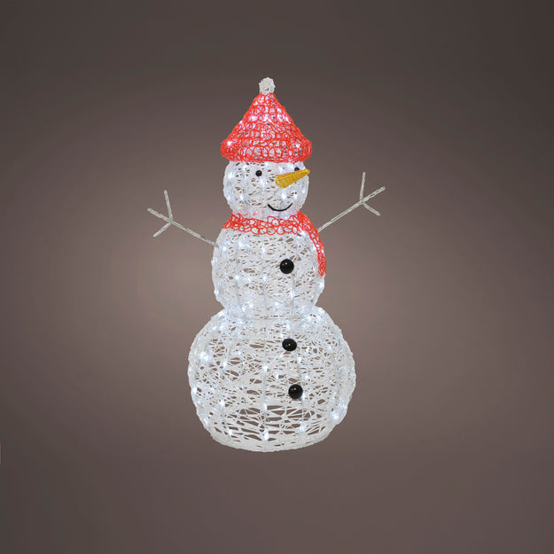 Large Outdoor Snowman Christmas Acrylic with Ice White LEDs