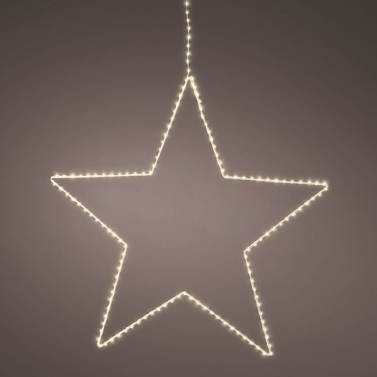 Metal Hanging Star Lit with 130 Warm White LEDs