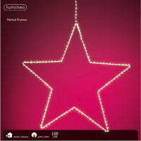 Metal Hanging Star Lit with 130 Warm White LEDs