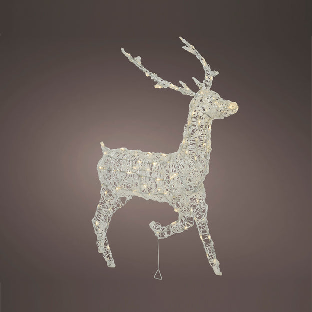 Soft Acrylic Leg Up Reindeer with Warm White LEDs
