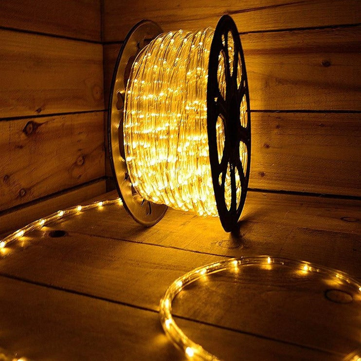 50m Warm White Giant Multi Action LED Rope Light on Reel
